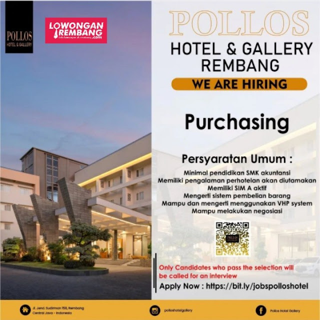 Lowongan Kerja Pegawai Purchasing Pollos Hotel and Gallery Rembang