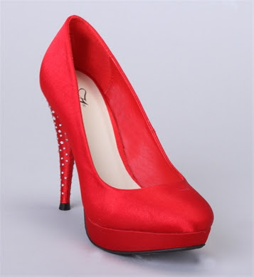 Red Satin Heels