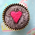 Valentines day - open heart cupcakes