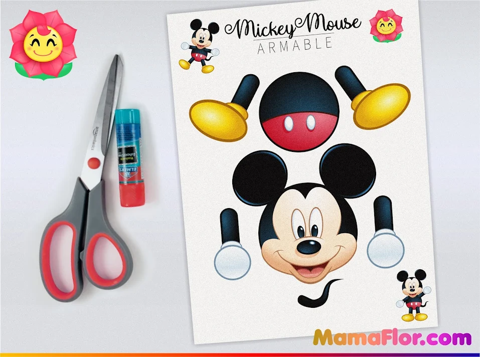 MICKEY MOUSE armable para Imprimir GRATIS | Actividades y tareas