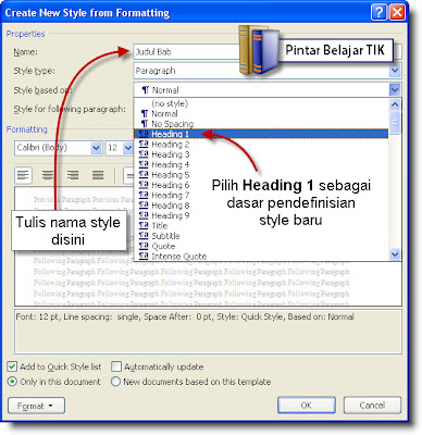 Dialog Pembuatan Style Baru