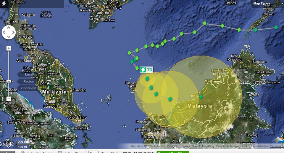 RIBUT TROPIKA TAUFAN SIMPUR MELANDA BRUNEI DARUSSALAM 