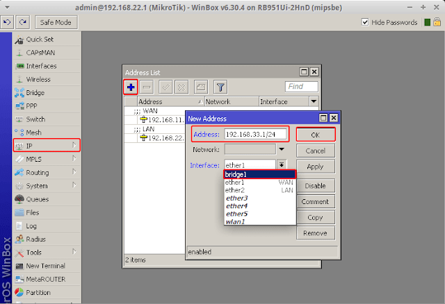 Cara Setting Bridge Interface di Mikrotik