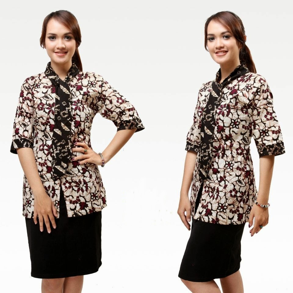 Model Baju Batik Kerja Wanita Motif Terbaru 2016