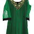 Green Net Material Stylish Embroiderd Kurta with Satin Lining and Border 