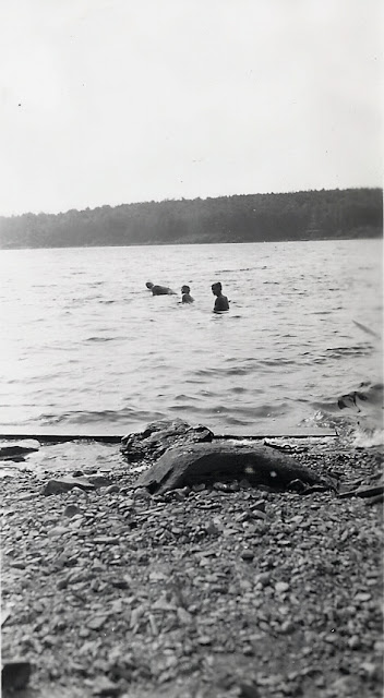 Group of Cousins swimming at Drew's Lake, abt 1938