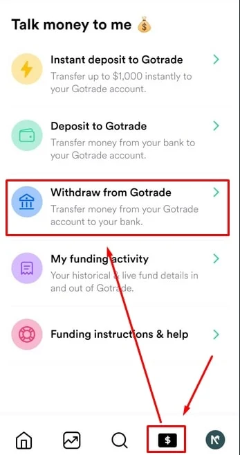 Withdraw Saldo Gotrade