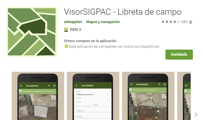 Visor sigpac para ver las parcelas en el móvil