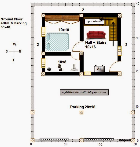 My Little Indian Villa 35 R28 4BHK in 30x40 East  facing  