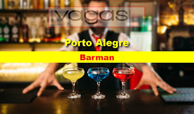 Restaurante em Porto Alegre abre vaga para Barman e outros