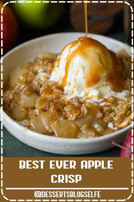 One of my favorite desserts and always a hit wherever I take it! Made with a juicy fresh apple filling and a deliciously crisp, buttery oat topping. Finish it with vanilla ice cream for the ultimate dessert! #DessertsBlogSelfe #applecrisp #apple #dessert #recipe #FallDesserts #videos #easy #healthy