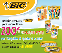 Logo Con BIC puoi vincere i buoni per la scuola da 50, 100 e 200 €