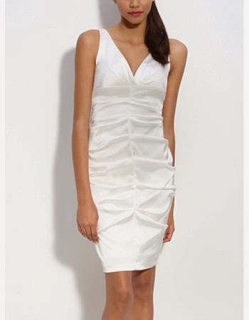 Summer Sheath/ Column V-Neck Taffeta Short Beach Wedding Dress