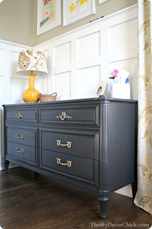 painted black dresser