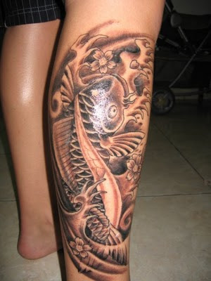 Black Koi Fish Tattoo Designs