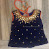 Orange Navy Blue Glass Work Lehenga