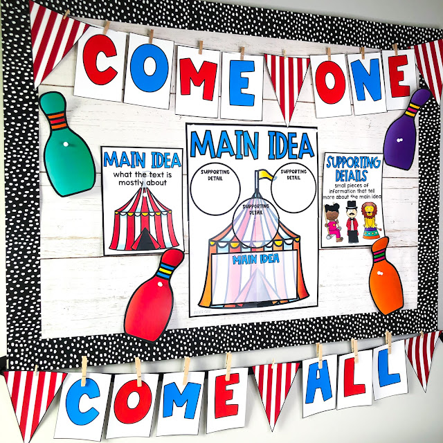 Main idea and supporting details anchor chart, activities, and crafts.