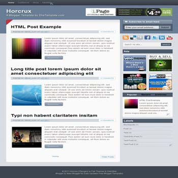 Horcrux blogger template. convert wordpress theme to blogger template. template blogger elegant 2 column