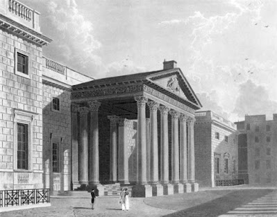 The North Front, Carlton House, from The History of the Royal Residences by WH Pyne (1819)