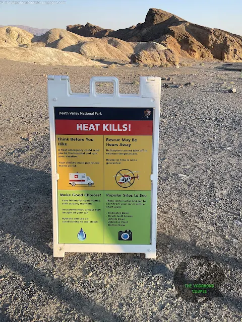 Extreme Heat Warning at Zabriskie Point, Death Valley