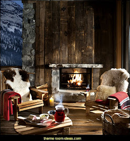 Ski cabin decorating - ski lodge decor - winter cabin decorating ski resort bedroom ideas - winter wall murals - ski chalet theme bedroom decorating ideas - modern rustic style winter cabin decor - Swiss alps decoration Alpine theme decorating - adventure bedroom design ideas - ski alps wall decal stickers - Swiss chalet ski lodge murals weather themed bedroom decorating