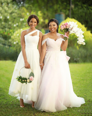 Tinsel stars Linda Ejiofor and Ibrahim Suleiman white wedding photos
