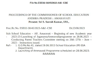 Parents Committee Meeting on 28.06.2023 Guidelines Issued