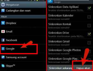 menghapus akun google play store