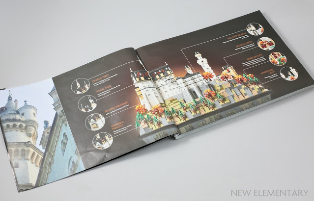 the instruction booklet open at a page showing the interior details of the lego set