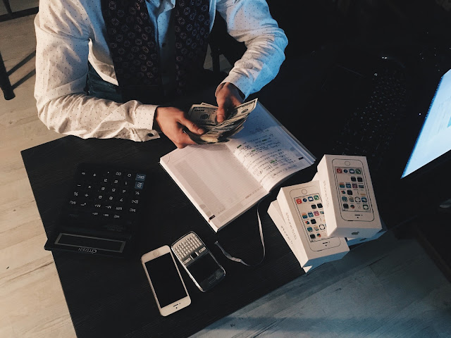 Officer counting cash