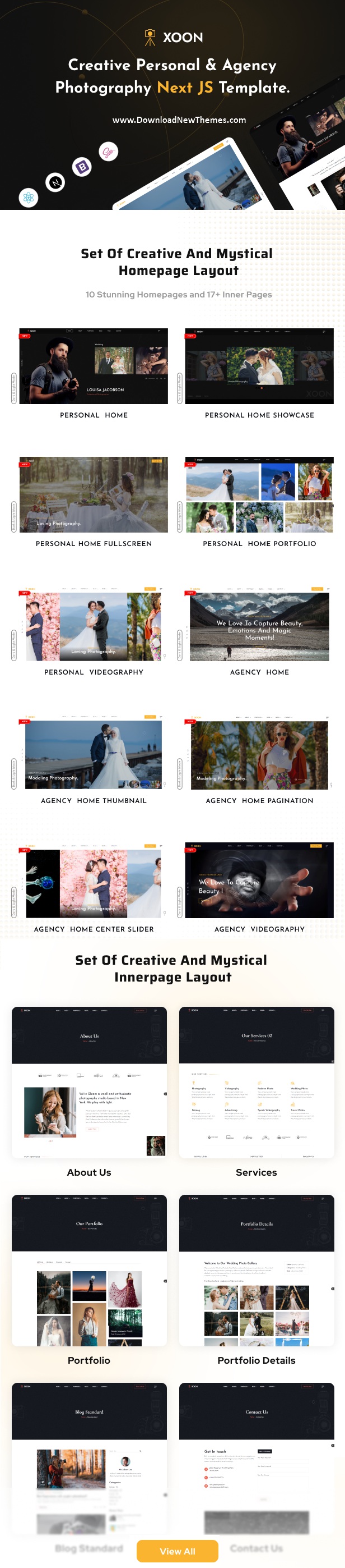 Xoon – Personal and Agency Photography React Next.js Template Review