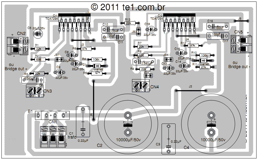 7294ic Circuit Diagram - Ponent Side To Guide The Assembly Of The Amplifier Circuit Click To Enlarge - 7294ic Circuit Diagram