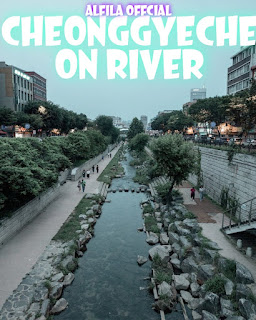 Area Around Cheonggyecheon River Seoul South Korea