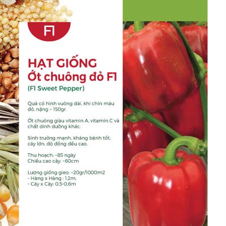 Hạt giống Ớt chuông đỏ F1 610AQ - Ớt chuông Đà Lạt