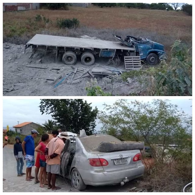 COLISÃO DE CAMINHÃO E COROLA DEIXA PELO MENOS 04 FERIDOS GRAVEMENTE