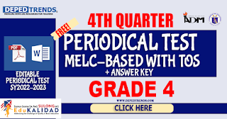 Grade 4 4th Periodical Test with TOS Compilation for SY 2022 – 2023, FREE DOWNLOAD