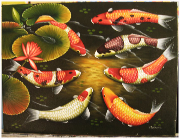 gelael art shop Koi Fish Painting