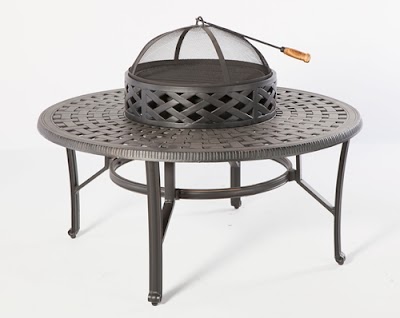 Alfresco Home Cobblestone Cast Aluminum Wood Burning Fire Pit - Antique Topaz
