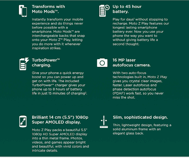 Moto Z play Specification