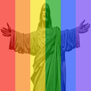 Jesus in Rainbow Flag