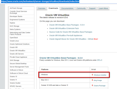 Oracle VM download page