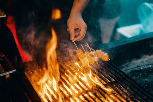 Fire creates extraordinary flavours_pictured here paneer roasting on the grill