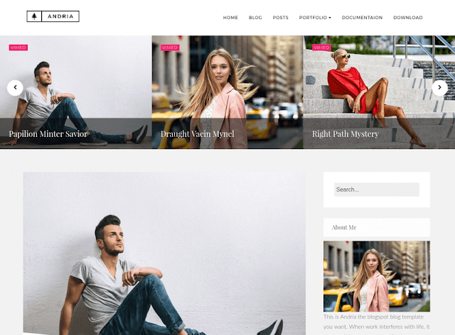 Andria blogging template