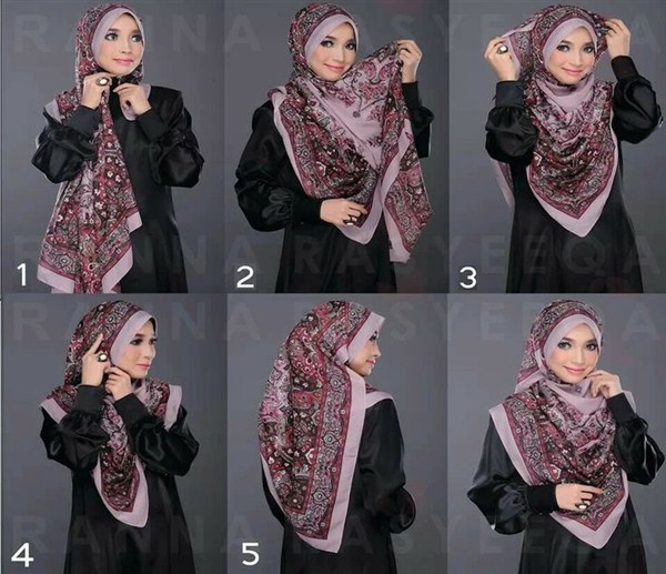  khususnya untuk perempuan memang tidak lepas dari yang namanya jilbab 22 Gambar Tutorial Jilbab Segi Empat Simple Terbaru 2017/2018