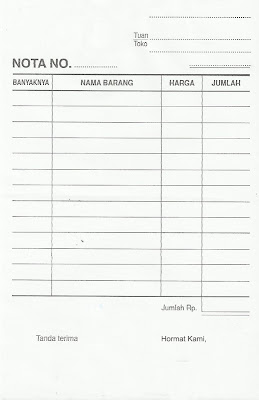 Nota / Kwitansi / Tanda Terima Warung Makan Gratis