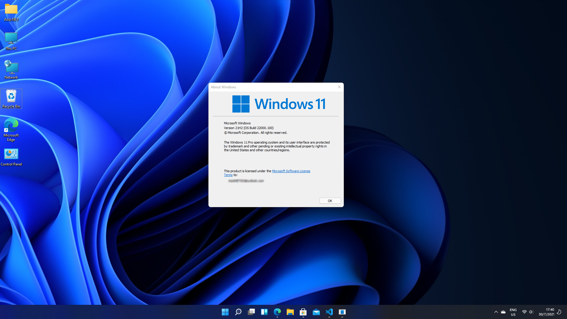 A snapshot of Windows 11 First Beta Release