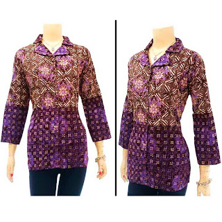 DBT2562 - Baju Bluse Batik Wanita Terbaru 2013