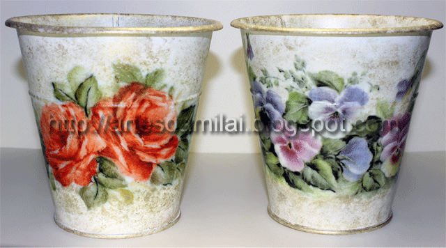 Vasos com decoupage