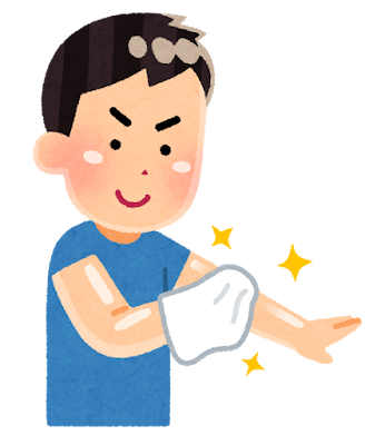 自分磨きのイラスト（男性）