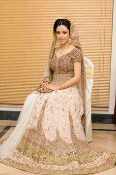 Gold Pakistani Bridal Wedding Dresses